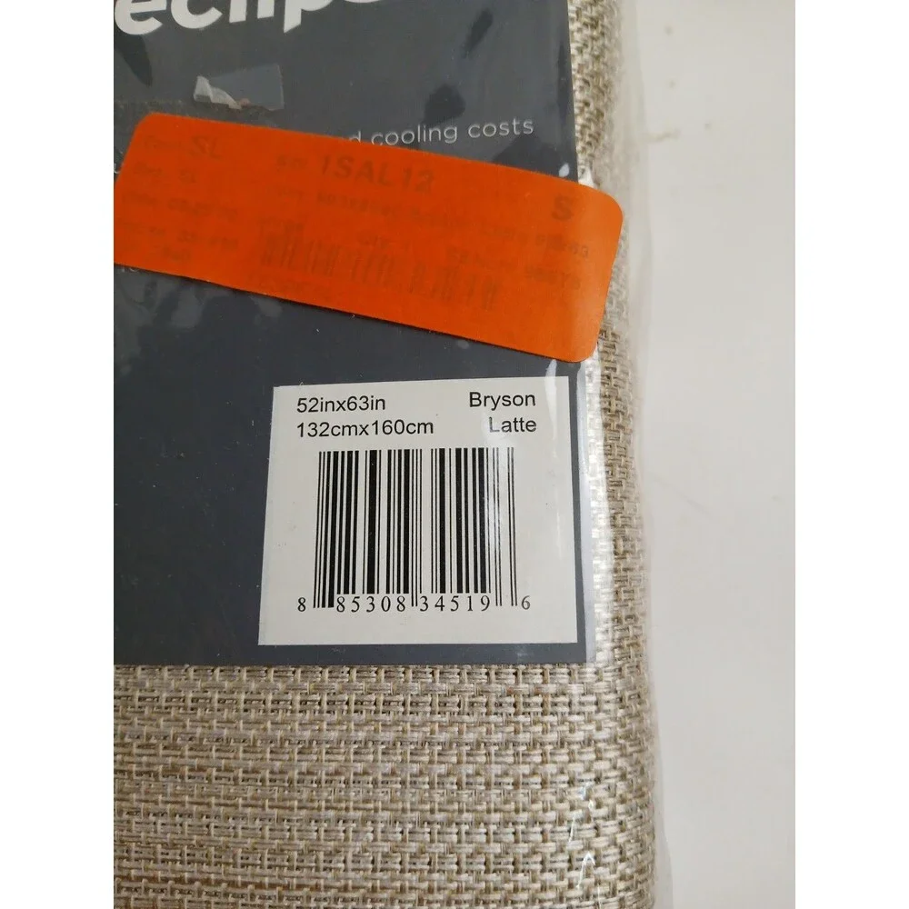 NEW Eclipse Blackout 52 x 63 Grommet single curtain panel 'Bryson Latte' #CT22